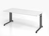 Schreibtisch C-Fuß 180x80 cm Weiß/Graphit Bild 2