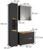 Badmöbel-Set Marelle Anthrazit 3 Teile mit Hochschrank Vicco Bild 2