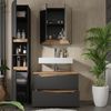 Badmöbel-Set Marelle Anthrazit 3 Teile mit Hochschrank Vicco Bild 5