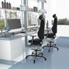 hjh OFFICE Arbeitsstuhl Arbeitshocker RESISTIO WORK Stoff Schwarz Bild 2