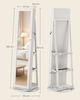 SONGMICS Schmuckaufbewahrung mit Spiegel, drehbar, abschließbar, Schmuckschrank für Schlafzimmer, Geschenkidee, weiß Bild 5