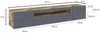 Dmora TV-Schrank Amore, niedriges Wohnzimmer-Sideboard mit 3 Türen, Fernsehständer-Basis, 100 % Made in Italy, 200 x 40 x 37 cm, Ahorn und Schiefer, Bild 3