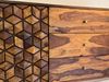 FineBuy Sideboard Sheesham Massivholz 180 cm 2 Türen & 3 Schubladen - Massive Retro Kommode mit Goldfarbenem Metall Gestell - Design Natur Anrichte - Handmade Industrial Bild 5