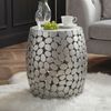 Design Beistelltisch rund 40cm aus Aluminium silber & weißer Marmor Tischplatte – Couchtisch Alu – Metall Wohnzimmertisch Dekotisch Handmade Bild 2