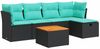 vidaXL 6-tlg. Garten-Sofagarnitur mit Kissen Schwarz Poly Rattan 3325753 Bild 2