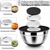 Homikit Rührschüssel Set Edelstahl Schwarz Salatschüssel 6-tlg Reibeaufsätzen Bild 3