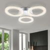 LED Deckenleuchte, 3 flammig, Chrom, opal, D 52cm Bild 2