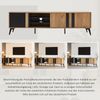 TV-Schrank 180 cm Schwarz mit rustikaler Holzmaserung passend für Fernseher bis 85 Zoll mit 3 Türen 4 offenen Regalen Bild 5