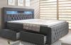 Boxspringbett Sera mit LED und Stauraum (4 Schubladen) 200x200 Grau H3 (70-100kg) Bild 2