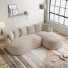Sofa in Helltaupe aus Chenille, rahmenlos mit 122 cm Sitztiefe und verstellbarem Sitzkissen,67x252x164 cm Bild 2