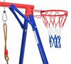 LVHOM 5-in-1 Schaukelset für Garten, Kinderschaukel mit Basketballkorb, Schaukel, Rutsche & Trampolin mit Sicherheitsnetz, Stabiles Metall-Klettergerüst, Outdoor-Schaukel-Kombination Bild 4