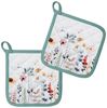 Clayre & Eef Topflappen Flowerbomb, (Set, 2-tlg, 2-teilig), hitzebeständig wattiert Pfannen Untersetzer ca. 20x20cm Bild 2