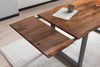 Esstisch Baumkante Akazie nuss 140(220)x90 Ansteckplatten silber ADINA 73928896 Bild 4