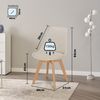 KHG Esszimmerstuhl Küchenstuhl Creme, bis 150 kg belastbar, Skandi Look, Massivholz, 4-Fußgestell, Kunststoffsitzschale mit Cordstoffbezug Bild 2