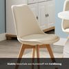 KHG Esszimmerstuhl Küchenstuhl Creme, bis 150 kg belastbar, Skandi Look, Massivholz, 4-Fußgestell, Kunststoffsitzschale mit Cordstoffbezug Bild 4