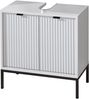 LUCERA Badezimmer Waschbeckenunterschrank in Weiß matt - Bad Unterschrank Badezimmerschrank mit viel Stauraum - 60 x 60 x 32 cm (B/H/T) Bild 2