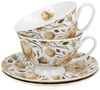 DUO FLORAL 2er-Set königliche Tassen 250 ml ENGLISH ROSES WHITE mit Untertassen, New Bone China Porzellan Bild 3