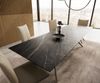 Esstisch Edge 300x100 Keramik Laminam®Noir Desir Braun Estelar rund Metall Effektfinish Titan Bild 4
