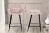 2er Set Barhocker KUTOR - Samt Pink 54x57.5x93.5 cm | Barstuhl Mit Lehne Tresenhocker Tresenstuhl Kneipenhocker Kneipenstuhl Bild 2