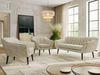 Wohnzimmerset PIRS 1-1-3, Skandinavisches 3-Sitzer Sofa mit Sesseln, Sofa mit Wellenfederung, schwarze Füße, Skandinavisches Möbelset - Beige Velvet Bild 4