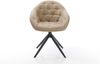 Drehstuhl Gaio-Flex Mikrofaser Beige Vintage Kreuzgestell breit Schwarz 360° drehbar Wippfunktion Bild 2