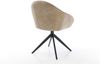 Drehstuhl Gaio-Flex Mikrofaser Beige Vintage Kreuzgestell breit Schwarz 360° drehbar Wippfunktion Bild 5