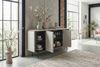 KAWOLA Sideboard AVRIL 4 Türen Eiche grau 87 x 40 x 181 cm Bild 4