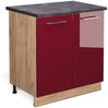 Küchenunterschrank Fame-Line Bordeaux Hochglanz 80 cm mit Regal, AP Anthrazit Vicco Bild 1