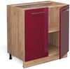 Küchenunterschrank Fame-Line Bordeaux Hochglanz 80 cm mit Regal, AP Anthrazit Vicco Bild 4