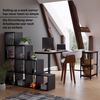 MIADOMODO® Treppenregal - Schwarz, 10 Fächer, 129,5x29x129,5 cm, für Wohnzimmer, Stabil, Offen, Freistehend, Indoor, aus MDF-Platte - Stufenregal, Raumteiler Regal, Bücherregal, Standregal Bild 5