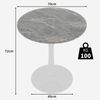 Couchtisch H 72 x T 70 x B 70 cm, runde Tischplatte in Kunstmarmor, modern-minimalistisches Design in Antique White+Grau Bild 5