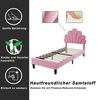 REDOM Einzelbett 90 x 200 cm Kinderbett Gästebett Polsterbett (mit Kopfteil in Blumenform und Lattenrost, hautfreundlichem Samtstoff), Ohne Matratze Bild 4