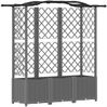 vidaXL Hochbeet mit Rankgitter und Dach Hellgrau 163 x 40 x 138 cm PP 42032585 Bild 2