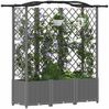 vidaXL Hochbeet mit Rankgitter und Dach Hellgrau 163 x 40 x 138 cm PP 42032585 Bild 3