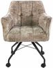 Armstuhl Retar 2er-Set auf Rollen mit Steppnähten, Teddy-Stoff, Sand Bild 3
