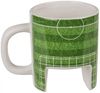 Kaffeetasse Fußballplatz ca. 12 x 9 cm mit Zubehör Fußball Tasse aus Steingut Bild 3