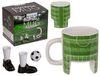 Kaffeetasse Fußballplatz ca. 12 x 9 cm mit Zubehör Fußball Tasse aus Steingut Bild 4