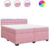 vidaXL Boxspringbett mit Matratze Rosa 200x200 cm Samt 3288719 Bild 2