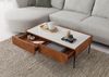Couchtisch Akazie 110x60x38 natur / weiß lackiert KARLSTAD #01 Bild 4