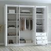 Drehtürenschrank OSLO viertüriger Kleiderschrank mit Schubladen und Metallgriffen Bild 3