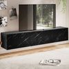 Lowboard Hängend Marmor-Optik Schwarz 160x30x30cm TV-Schrank Klapptüren Modern Bild 2