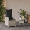 vidaXL Gartensessel mit Kissen Verstellbar Hellgrau Poly Rattan 365262 Bild 3