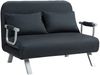 Sofa T 111 x B 80 x H 78 cm - verstellbare Rückenlehne, Schlaffunktion, Wildlederoptik, schwarz Bild 2