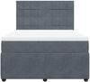 vidaXL Boxspringbett mit Matratze Dunkelgrau 140x200 cm Samt 3292359 Bild 4