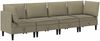 vidaXL Wohnzimmergarnitur 4 pcs Khaki Stoff 3413794 Bild 2