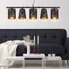 RGB LED Pendellampe, Metall, Textil, schwarz, goldfarben Bild 2