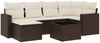 vidaXL 7-tlg. Garten-Sofagarnitur mit Kissen Braun Poly Rattan 3251610 Bild 2