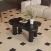 Couchtisch 98x65,5x40 cm, Schwarz modernes wolkenförmiges Design mit Schublade & LED-Beleuchtung Bild 5