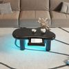 Couchtisch 98x65,5x40 cm, Schwarz modernes wolkenförmiges Design mit Schublade & LED-Beleuchtung Bild 2