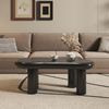 Couchtisch 98x65,5x40 cm, Schwarz modernes wolkenförmiges Design mit Schublade & LED-Beleuchtung Bild 3